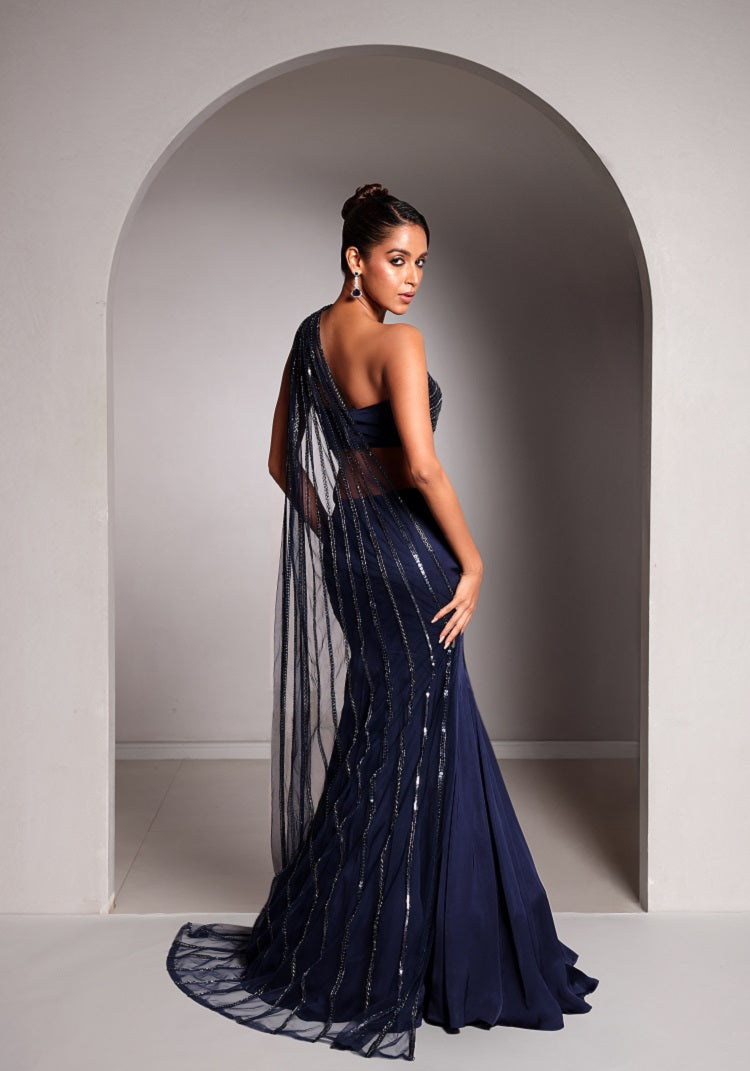 Asymmetric mermaid lehenga