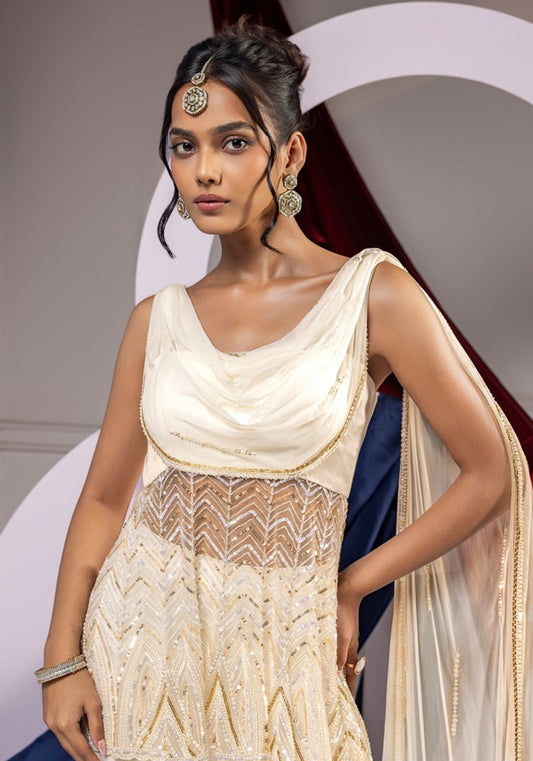 Dreamy draped peplum set