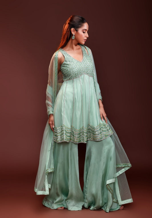 Tunic top sharara set