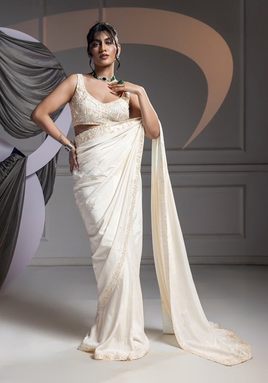 Ivory Aesthetic - Saree Set