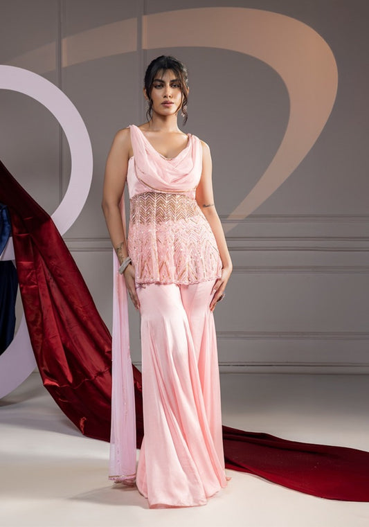 Dreamy draped peplum set