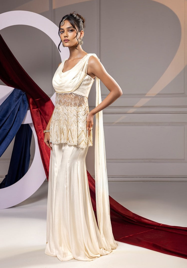 Dreamy draped peplum set