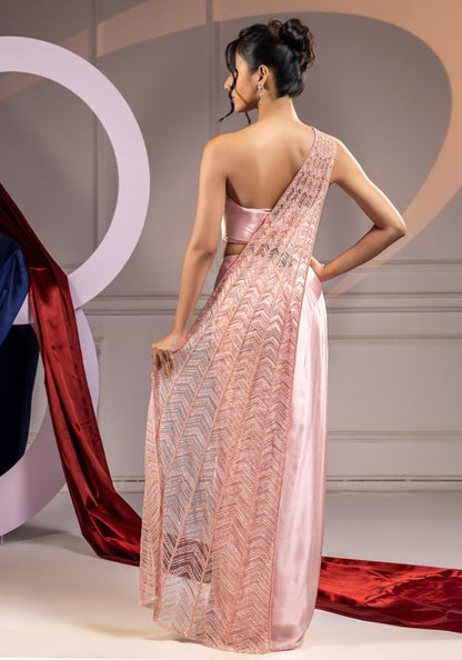 Pastel curve drape skirt set