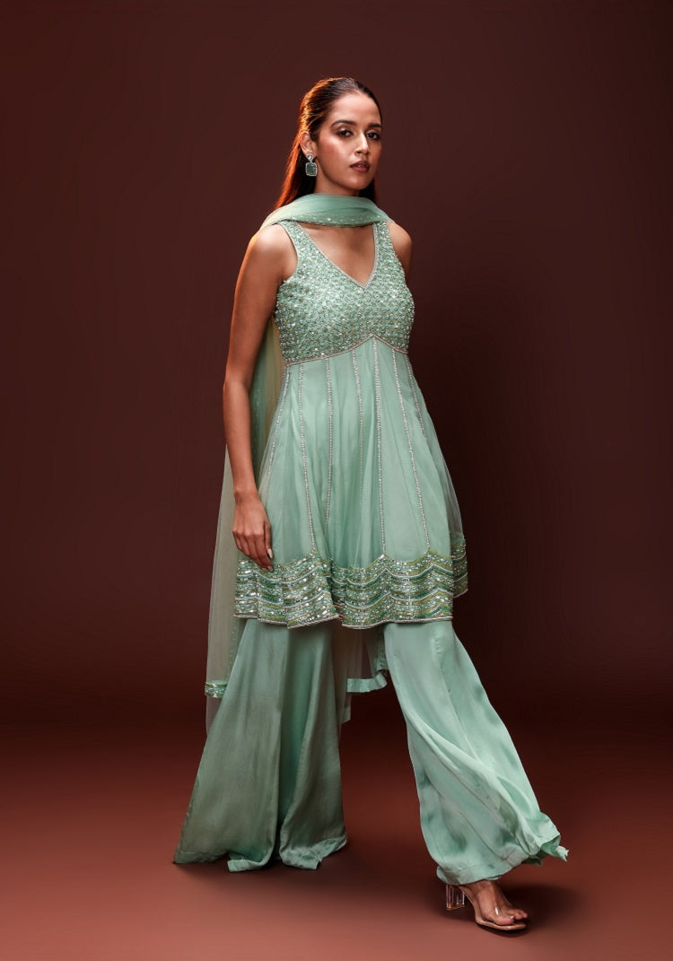 Tunic top sharara set