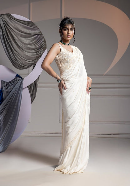 Ivory Aesthetic - Saree Set