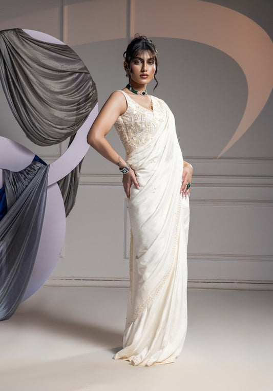 Ivory Aesthetic - Saree Set