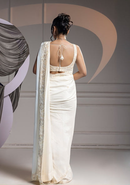 Ivory Aesthetic - Saree Set