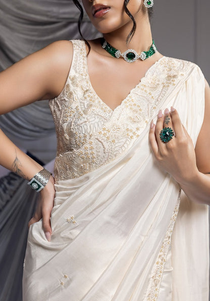 Ivory Aesthetic - Saree Set