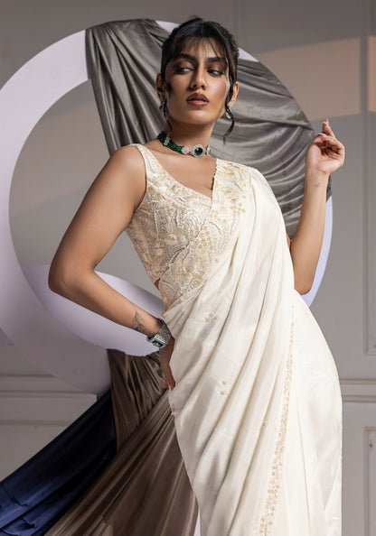 Ivory Aesthetic - Saree Set