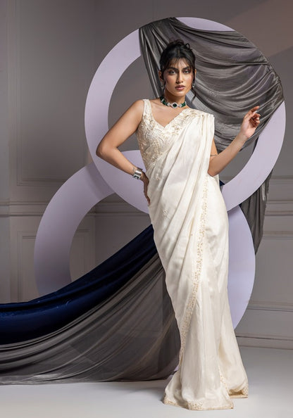 Ivory Aesthetic - Saree Set